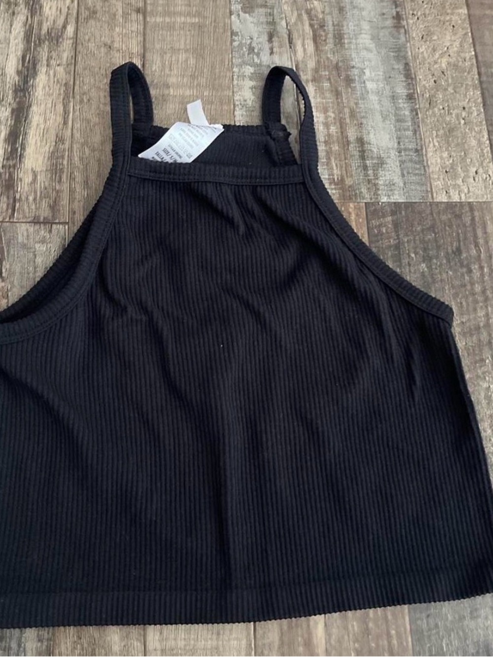 Women’s Black Ribbed Tank Top - Sleeveless Crop